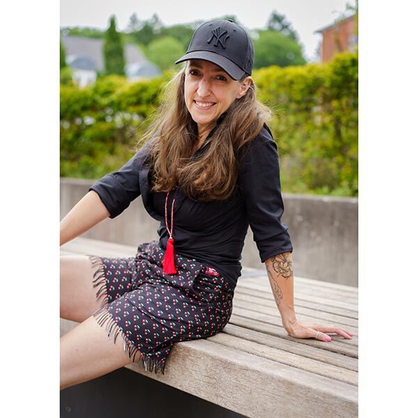 FRINGE ME Cherry – schwarz | Albstoffe | Hamburger Liebe, image number 8