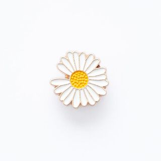 Ösenknopf Gänseblümchen  – weiss/gelb, 