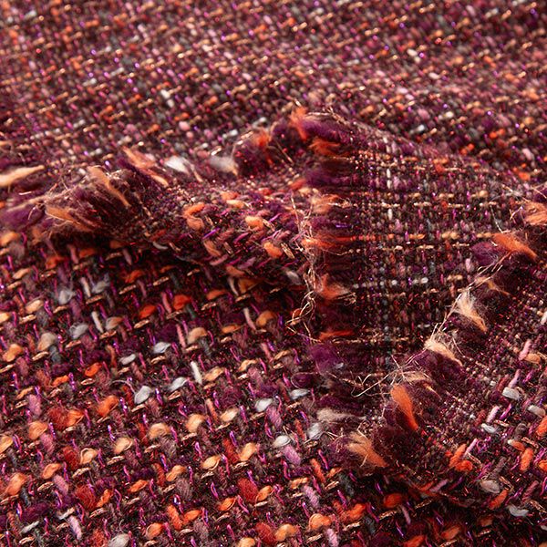 Bouclé Schurwoll-Mix Lurex – merlot, image number 3