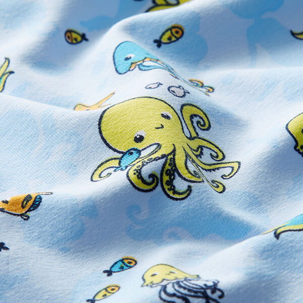 Baumwolljersey Unterwasserwelt – babyblau, image number 2