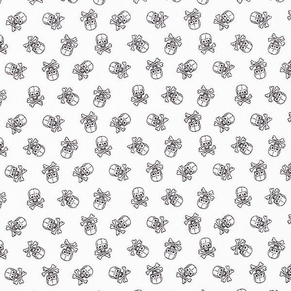 Popeline Totenkopf – weiss/schwarz, image number 1