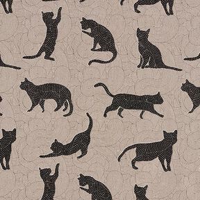 Dekostoff Halbpanama Katzen – schwarz, 