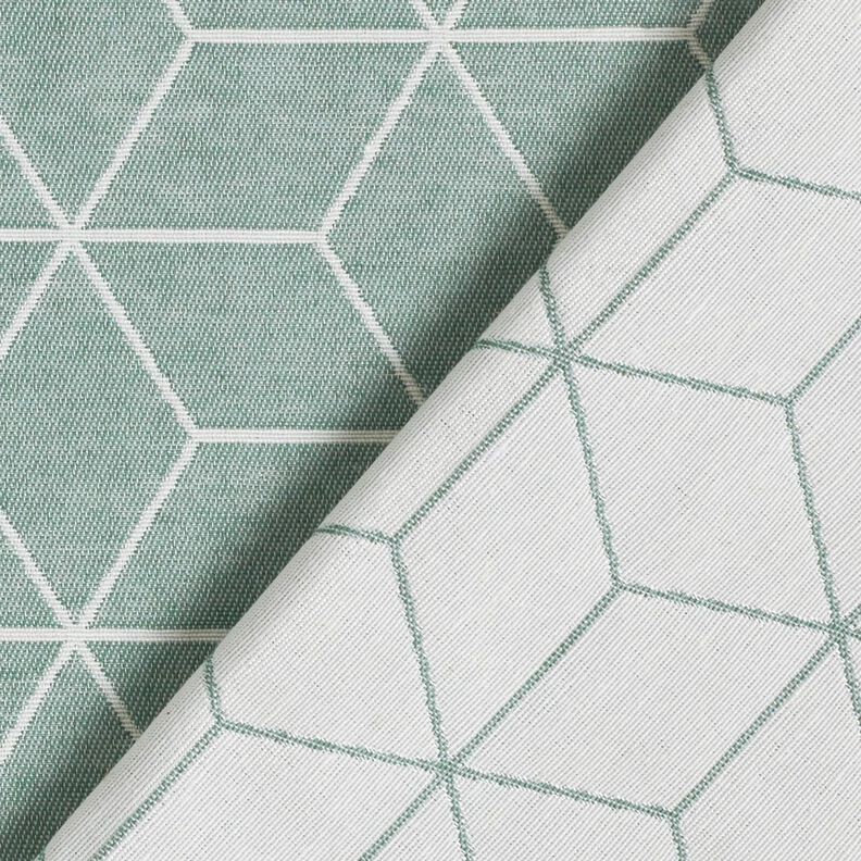 Dekostoff Jacquard moderne Würfel – schilf/elfenbein,  image number 4