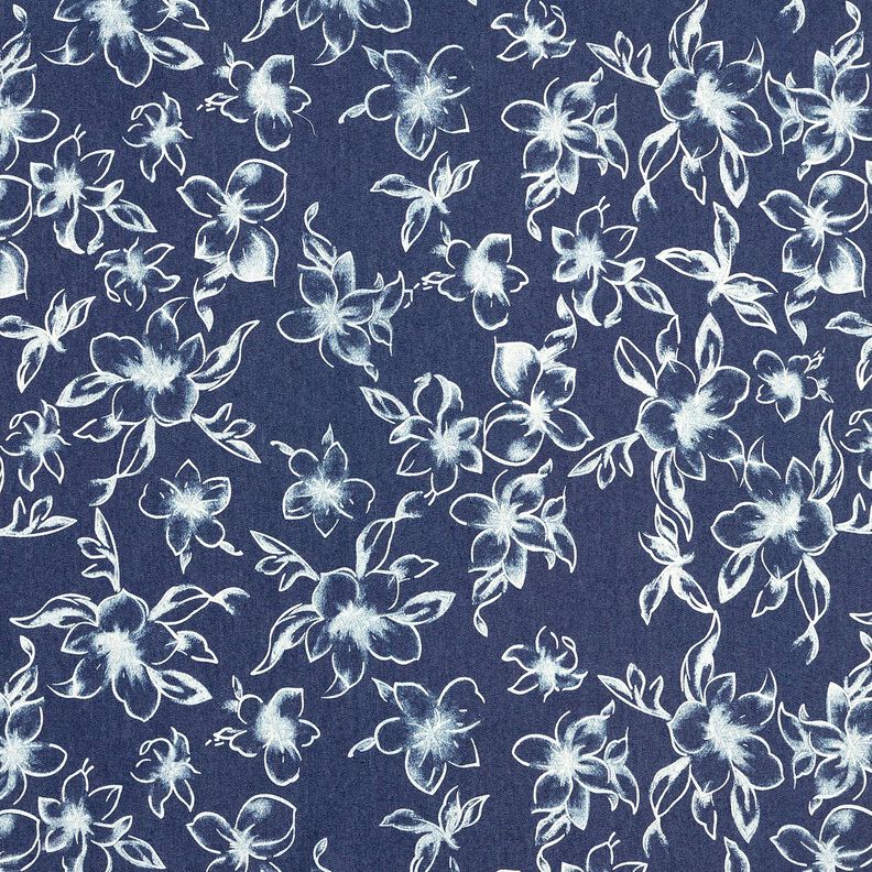 Chambray Sommerblüten – marineblau/wollweiss,  image number 1
