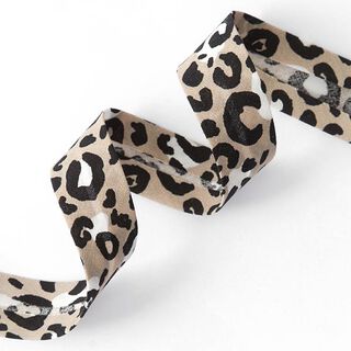 Schrägband Leo [ 20 mm ] – beige/schwarz, 