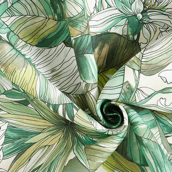 Outdoorstoff Canvas Aquarell Blätter – grün,  image number 3
