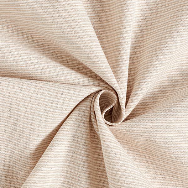 Dekostoff Canvas feine Streifen recycelt – dunkelbeige | Reststück 100cm