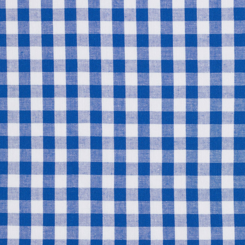 Baumwollstoff Vichykaro 1 cm – königsblau/weiss,  image number 1