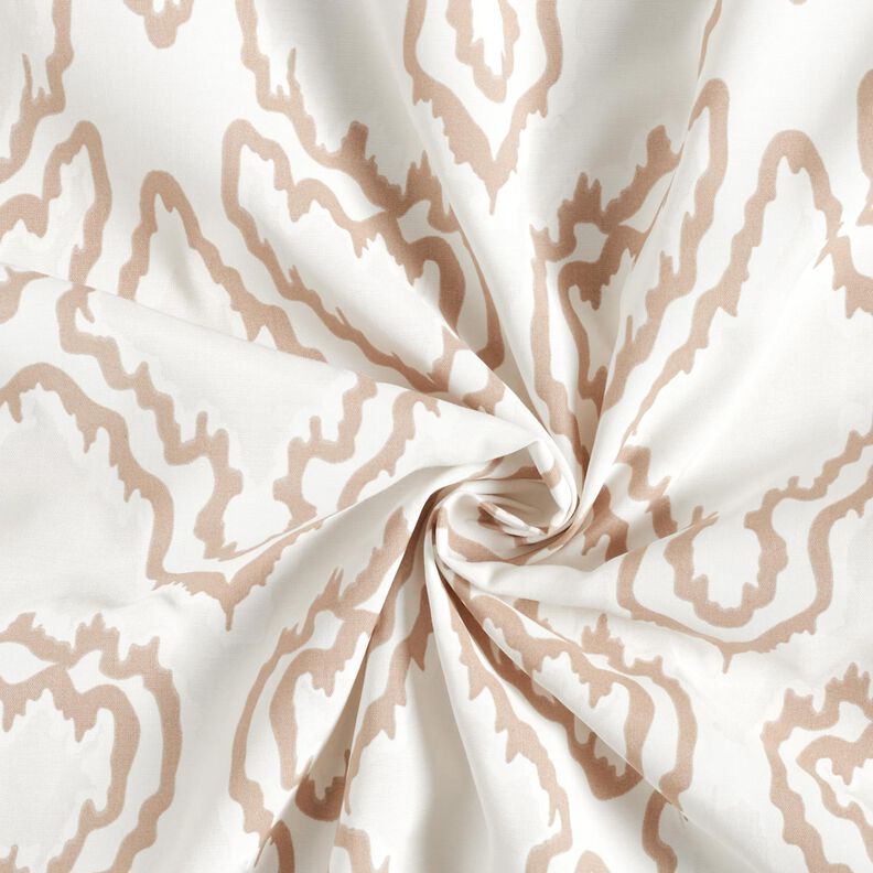 Baumwollstoff Schlangenlinien – beige/dunkelbeige,  image number 4