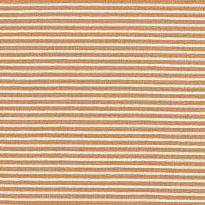 Baumwolljersey schmale Streifen – creme/zimt, 