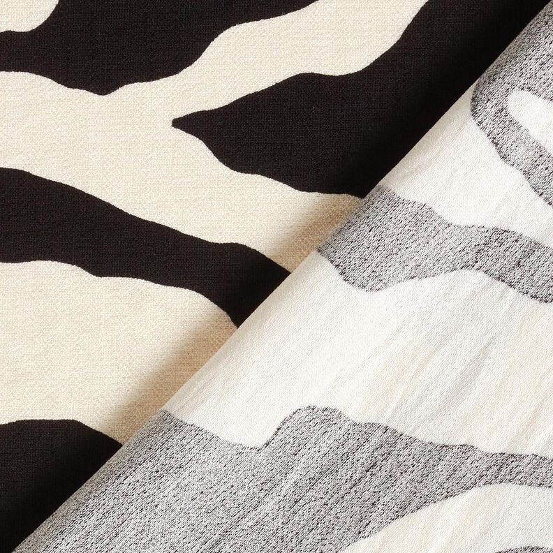 Viskose-Crêpe Zebra-Muster – schwarz/elfenbein, image number 4