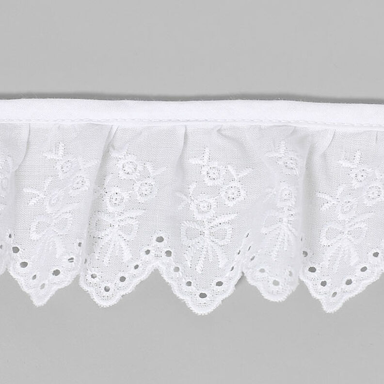 Festonrüsche - Englische Stickerei [57 mm] - weiss,  image number 1