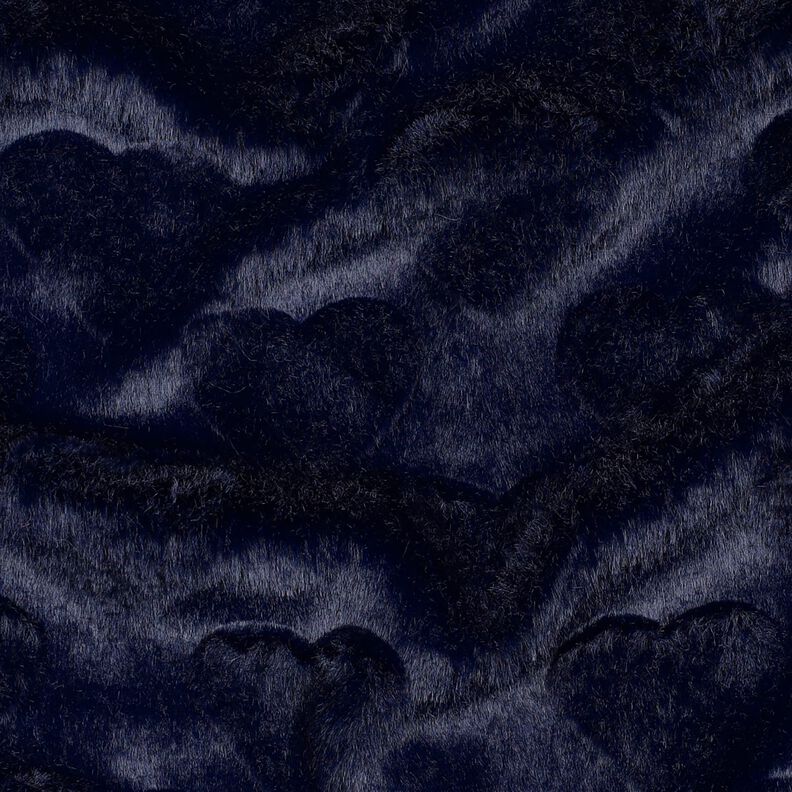 Kunstfell Herzen | Poppy Fabrics – schwarzblau,  image number 2