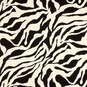 Viskose-Crêpe Zebra-Muster – schwarz/elfenbein, 