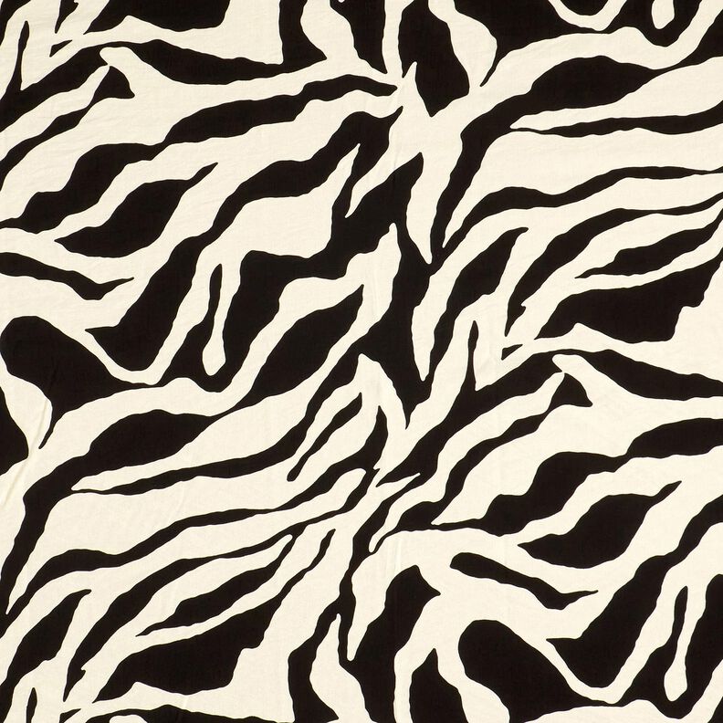 Viskose-Crêpe Zebra-Muster – schwarz/elfenbein, image number 1