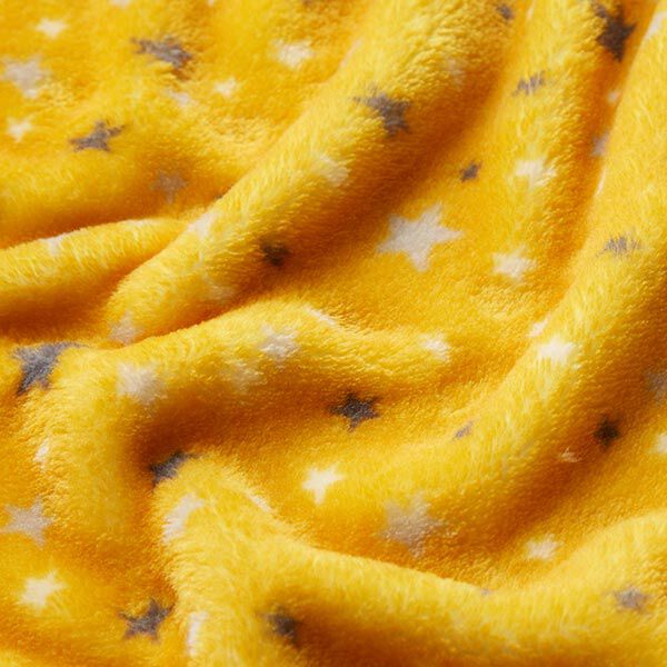 Kuschelfleece Doubleface Brillentiere und Sterne – nebelgrau/sonnengelb – Muster, image number 6