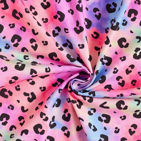 Baumwolljersey Batik Leo Digitaldruck – rosa | Reststück 50cm