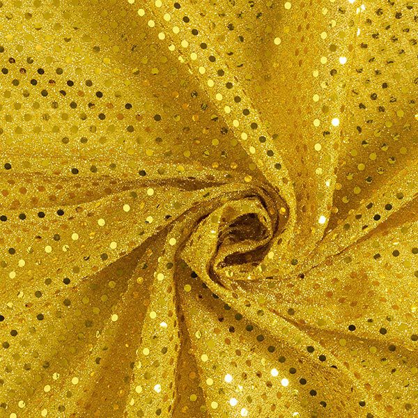 Paillettenstoff kleine Punkte – gold | Reststück 100cm