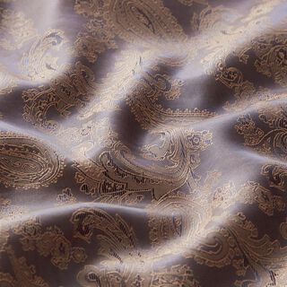 Futterstoff Jacquard Paisley changeant – stahlblau | Reststück 50cm