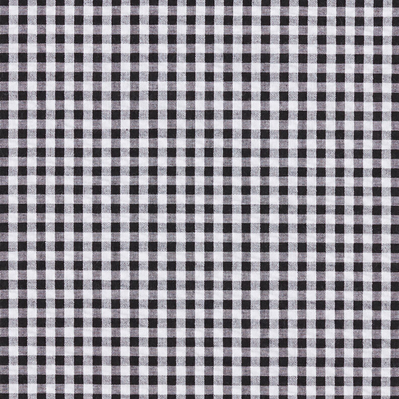 Seersucker Baumwollmix Vichy-Karos – schwarz,  image number 1