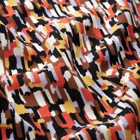 Cr&ecirc;pe Gewebe Pinselstriche &ndash; schwarz/terracotta, 