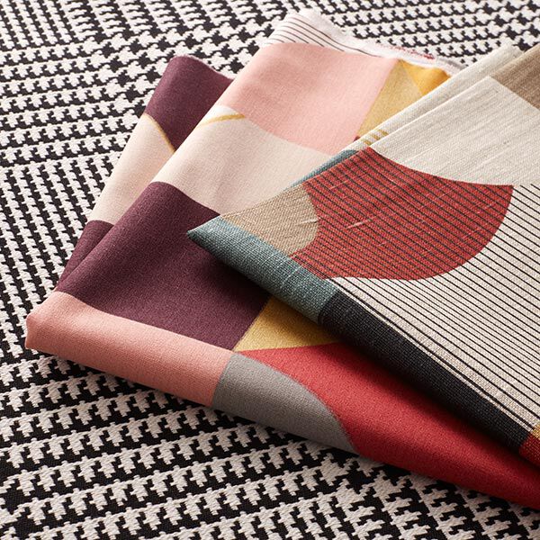 Dekostoff Canvas großes Retromuster – rosa | Reststück 50cm