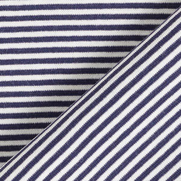 Bündchen Schlauchware schmale Ringel – marineblau/weiss,  image number 4