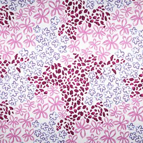 Micro Satin Blumen & Leo &ndash; weiss/beere, 