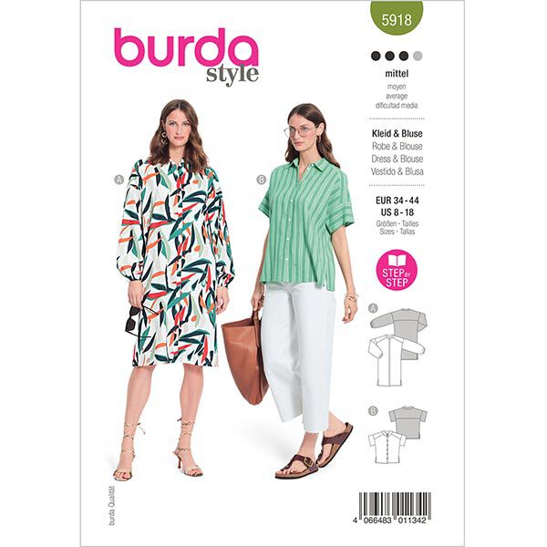 Kleid / Bluse  | Burda 5918 | 34-44,  image number 1