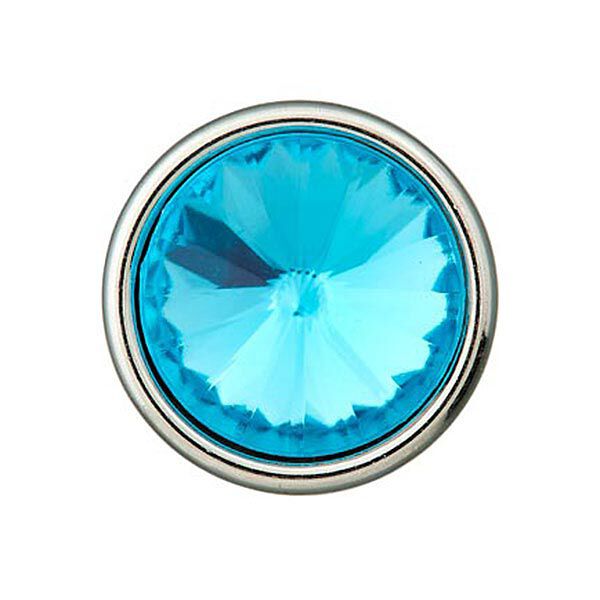 Strass-Polyesterknopf Öse – türkis, image number 1