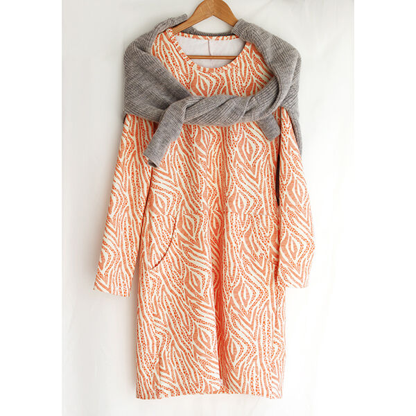 GOTS French Terry Sommersweat Zebra | Tula – hellbeige/orange,  image number 10