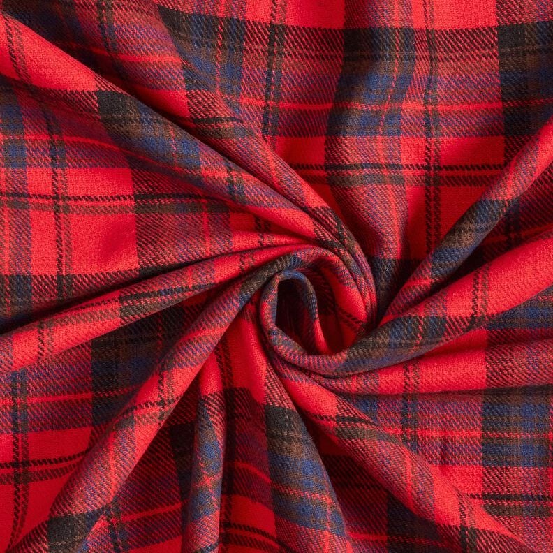 Baumwollflanell Karo – chili/indigo, image number 3