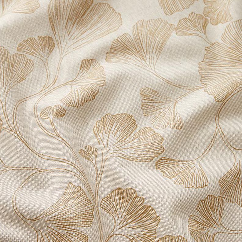 Dekostoff Halbpanama Ginko – senf/natur, image number 2