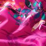 Badeanzugstoff Aquarellblumen – purpur/weiss,  thumbnail number 2