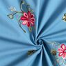 Baumwollpopeline Stickerei Blumensträuße – brilliantblau/beere,  thumbnail number 3
