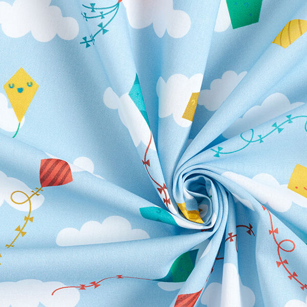 Popeline Drachen Digitaldruck | PETIT CITRON – babyblau – Muster, image number 3