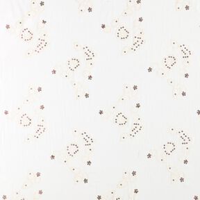 Feincord Stickerei und Pailletten Blumen – creme, 