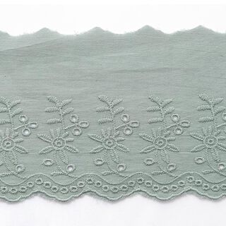 Feston Spitzenband Blumen [ 9 cm ] – oliv, 