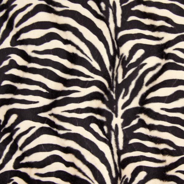 Tierfellimitat Zebra – creme/schwarz | Reststück 50cm