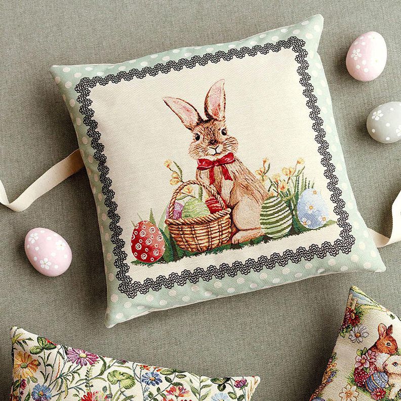 Dekopanel Gobelin süßer Osterhase – hellbeige/hellmint,  image number 5