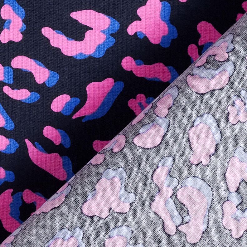 Beschichtete Baumwolle abstraktes Leo | Poppy Fabrics – nachtblau/pink, image number 4
