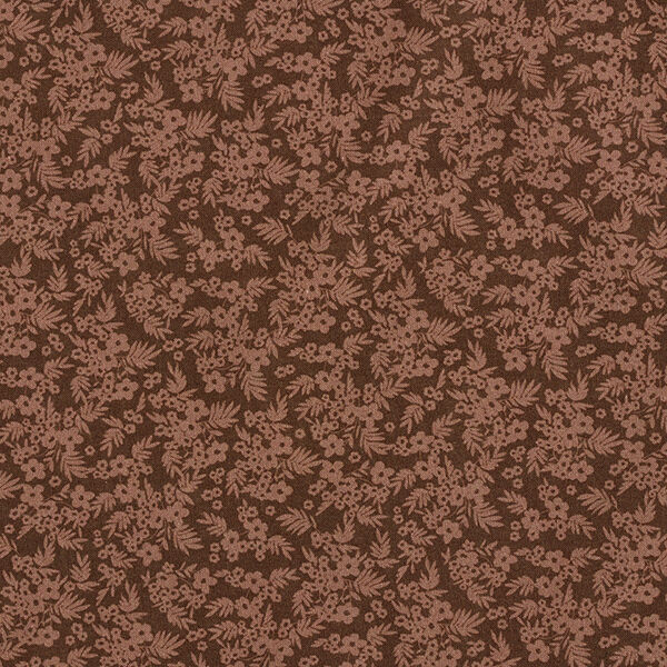 Baumwollstoff Popeline Herbstblüten – braun | Reststück 100cm