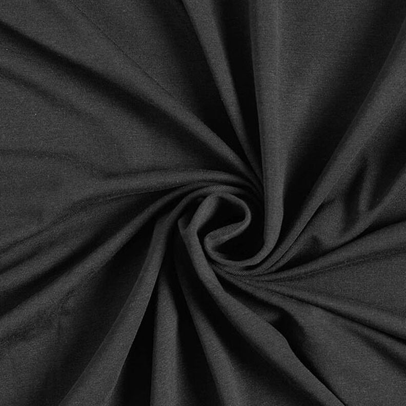 Bambus Viskosejersey Uni – schwarz,  image number 1