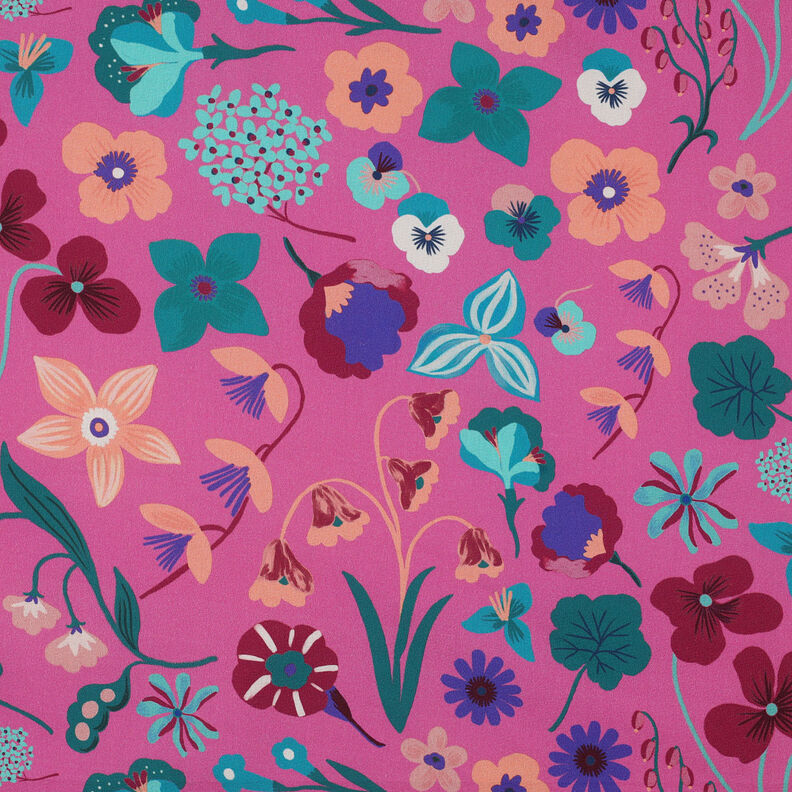 Baumwollpopeline Meadow Flower Digitaldruck | Nerida Hansen – pink/petrol,  image number 1