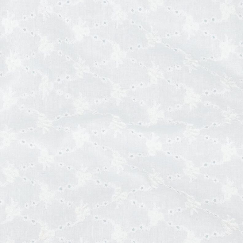 Baumwollstoff Lochstickerei Blümchenrauten | Poppy Fabrics – weiss,  image number 2
