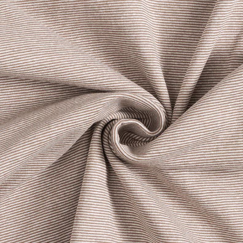 Bündchen Schlauchware schmale Ringel – schokolade/wollweiss,  image number 1