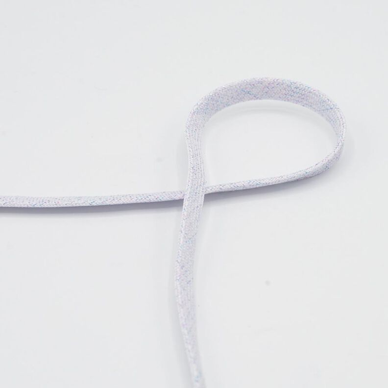 Flachkordel Hoodie Lurex [8 mm] – weiss/flieder,  image number 1
