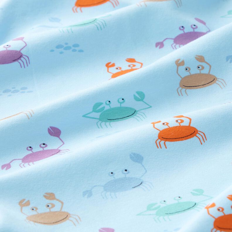 Baumwolljersey süße Krabben – babyblau, image number 2