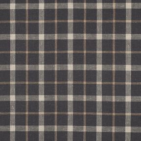 Leinen-Mix Karo bunt gewebt &ndash; braun/beige, 