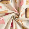 Dekostoff Halbpanama Kuchen und Törtchen – hellbeige/rosa,  thumbnail number 3